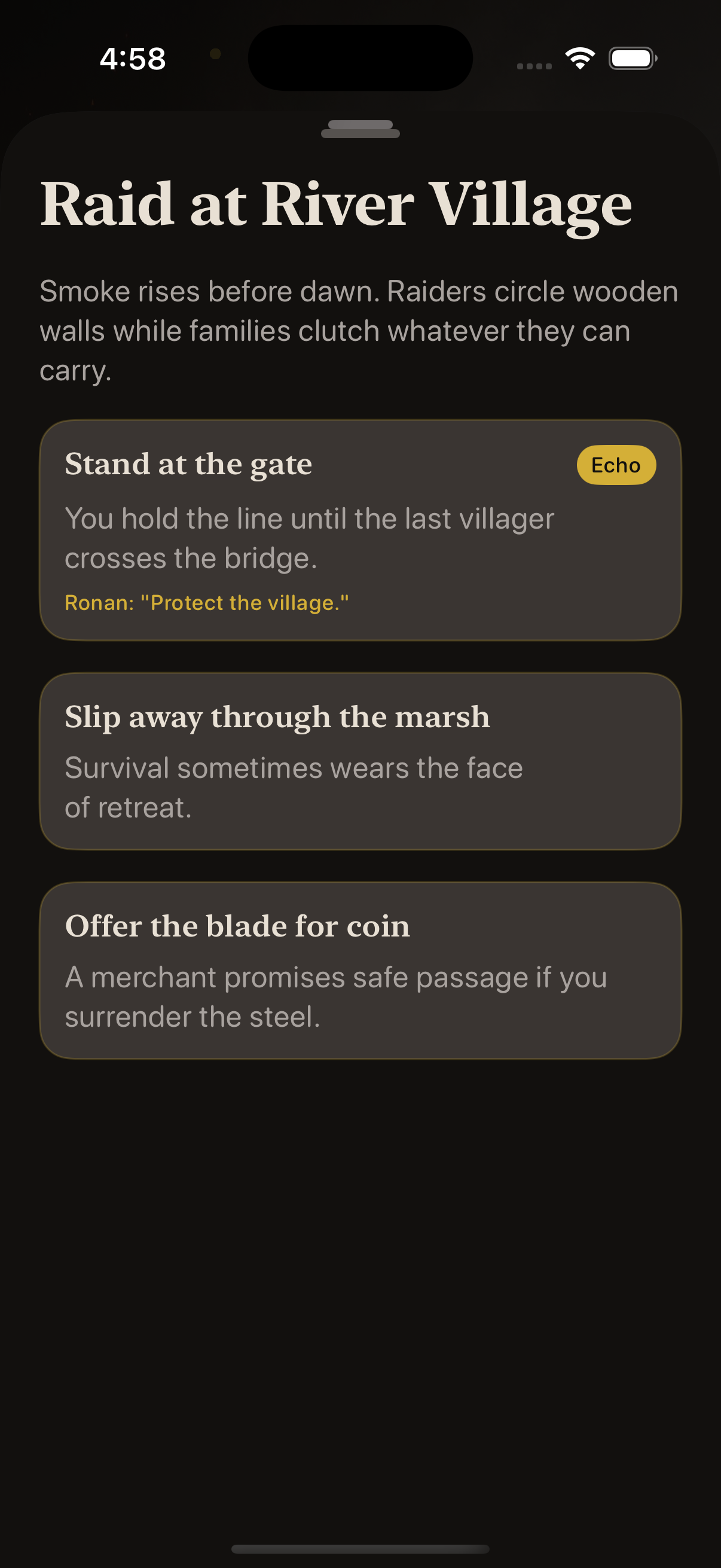 Owner events and story choices